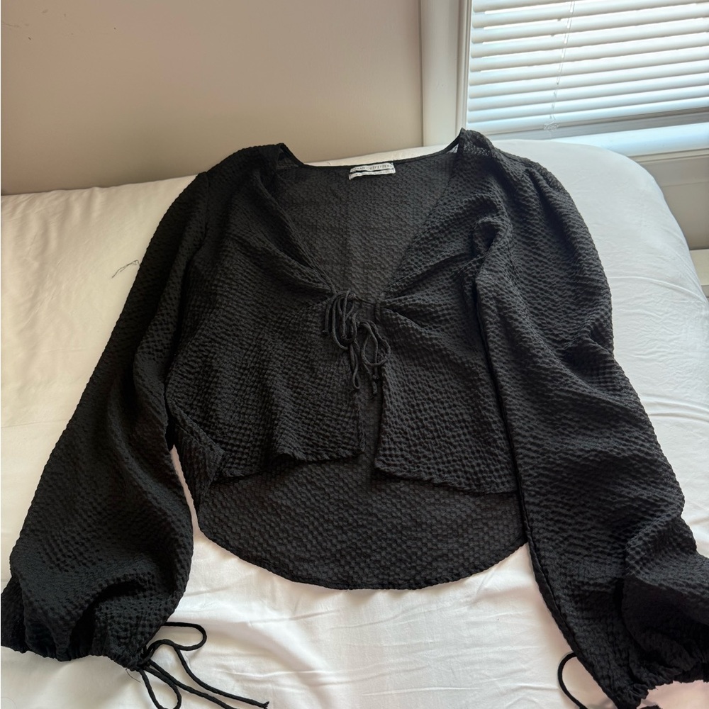 Urban Outfitters Black Textured Blouse